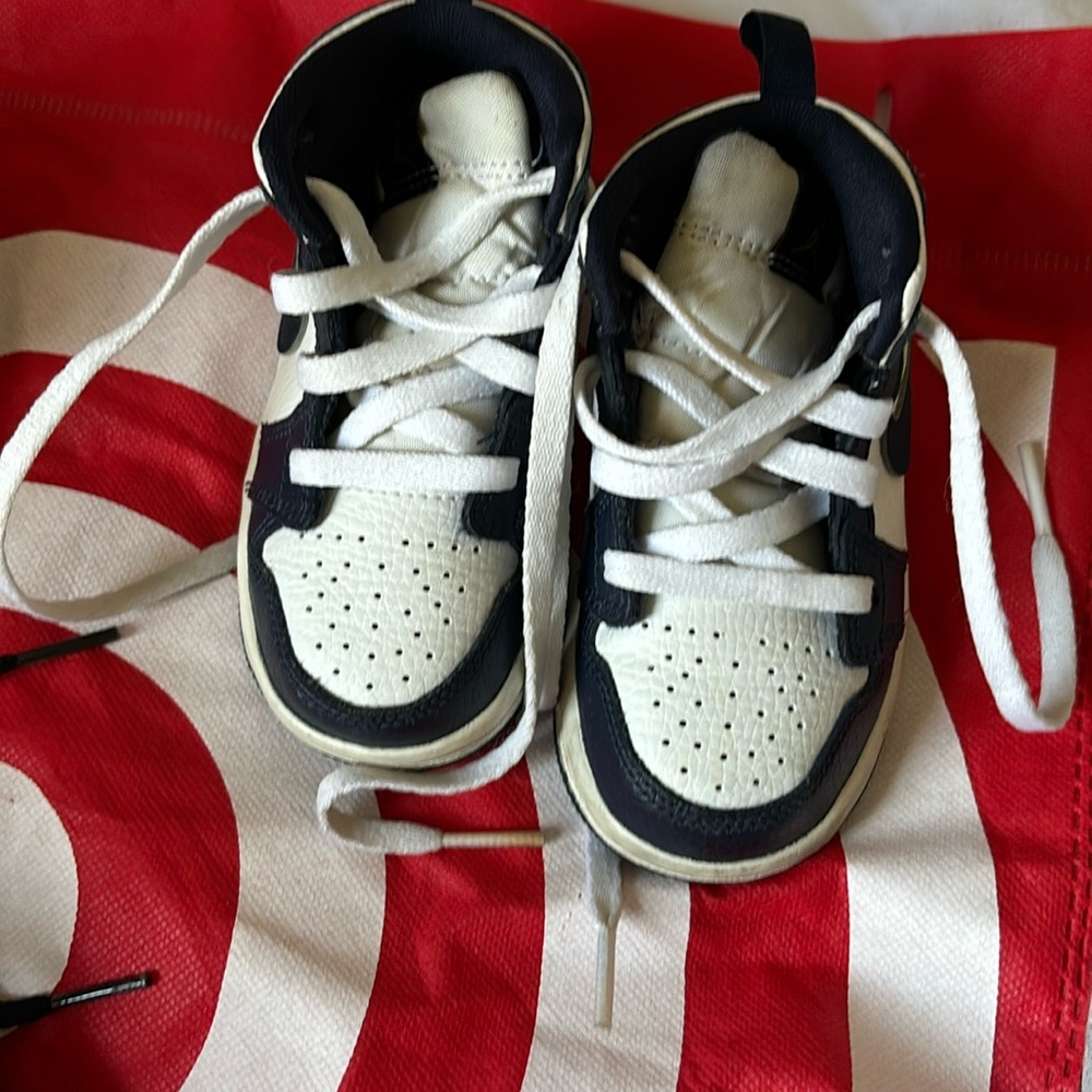 Nike navy and white kids Jordan’s